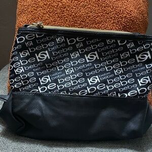 Bebe Black and White Logo Pouch